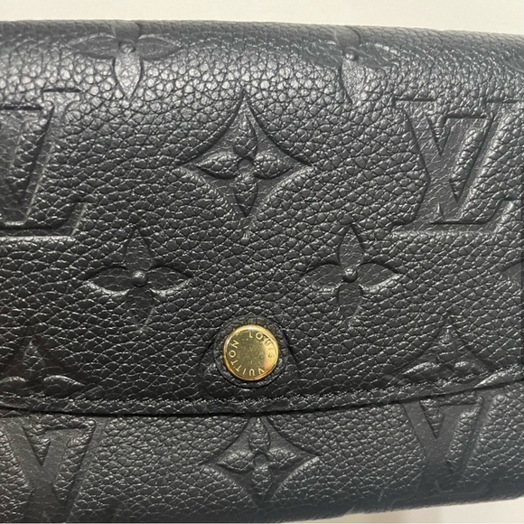 Authentic Louis Vuitton Emilie Monogram Empreinte Leather Wallet in black - Picture 5 of 9